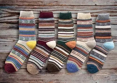 Winter Thick Warm Stripe Wool Socks Casual Sock Business Socks Angel Wishes