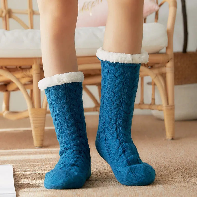 Winter Warm Knitted Plush Floor Socks Home Indoor Non-slip Carpet Socks For Men And Women Angel Wishes