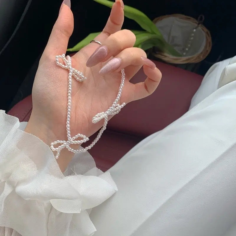 Bow Pearl Necklace Angel Wishes