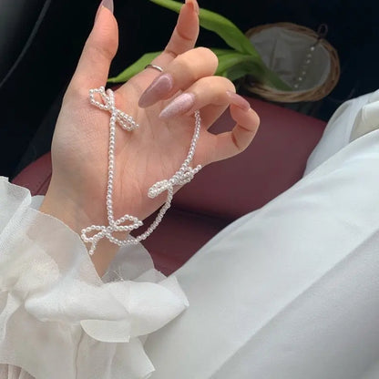 Bow Pearl Necklace Angel Wishes