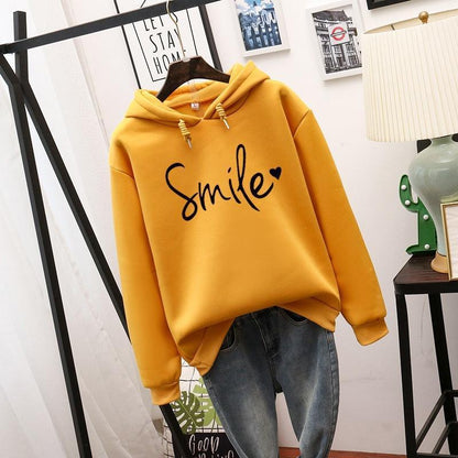 Women's Smile Printed Loose Sweatshirt Angel Wishes