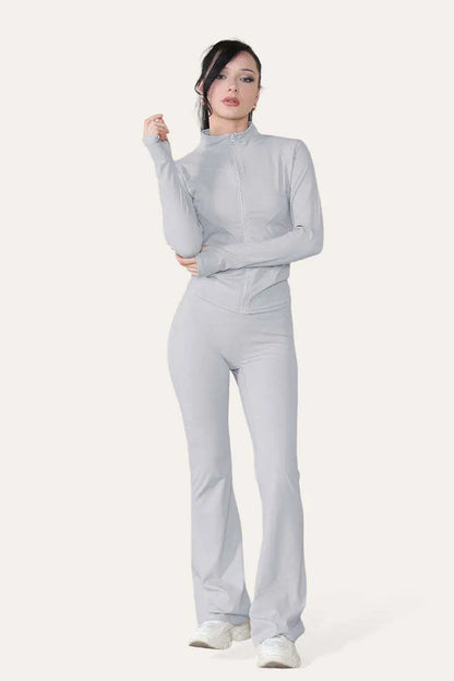 Fitted Activewear Lightweight Top Zip Up Workout - Angel Wishes
