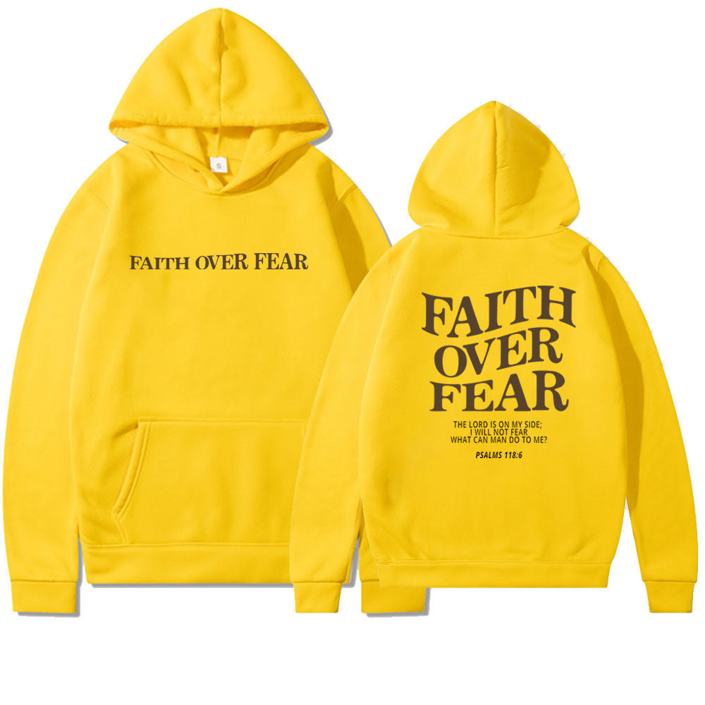 Faith Over Fear Unisex Christian Hoodie Angel Wishes