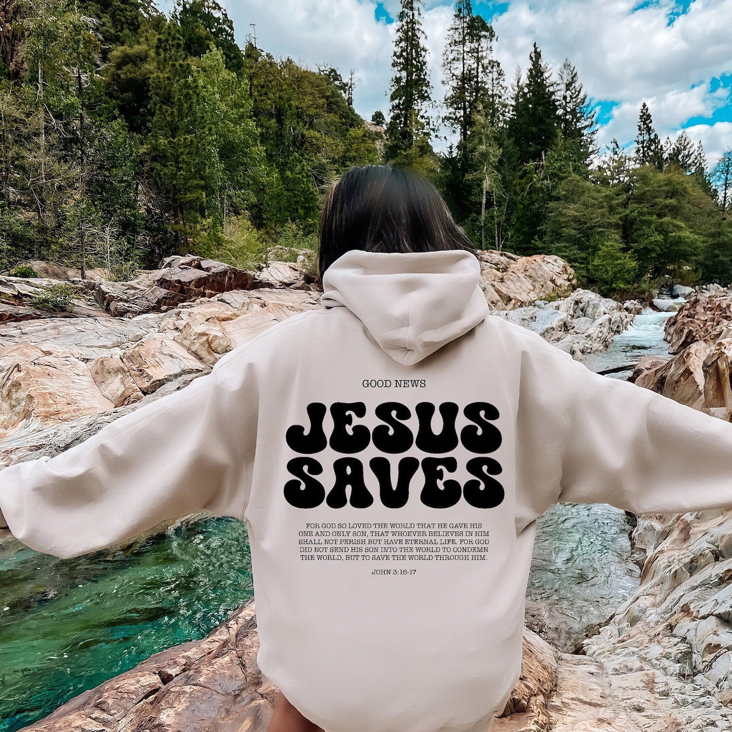 Jesus Saves Hoodie Bible Verses Appear Church Sweater Angel Wishes