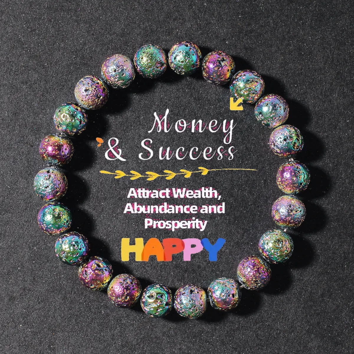 Natural Volcanic Stone Bracelet In Seven Colors Angel Wishes