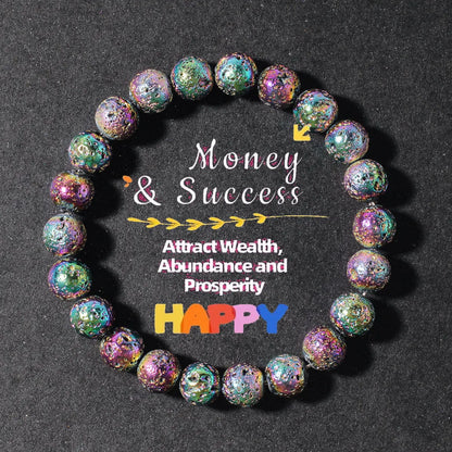 Natural Volcanic Stone Bracelet In Seven Colors Angel Wishes