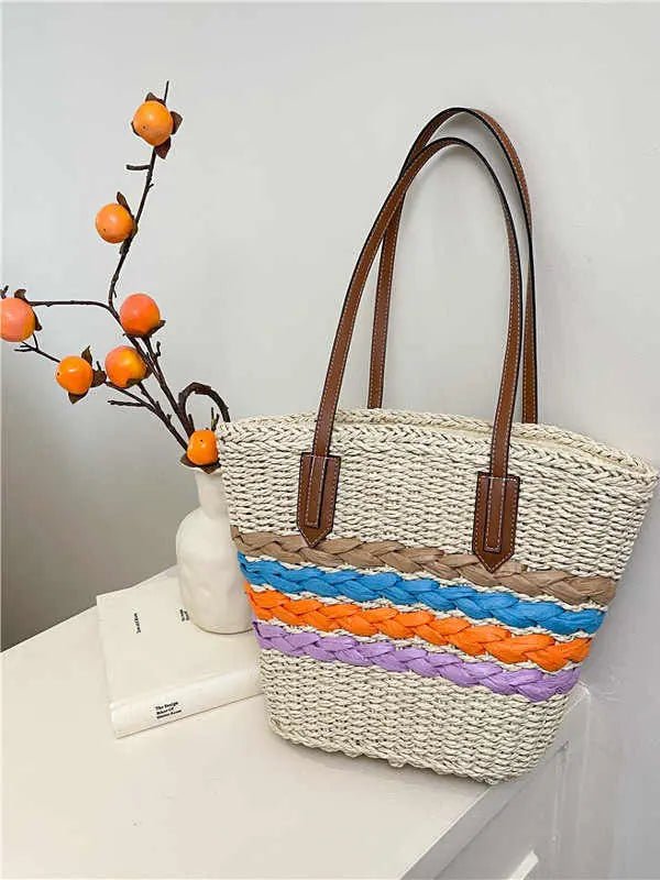 Woven Vegetable Basket Tote Large Capacity Straw Bag Angel Wishes