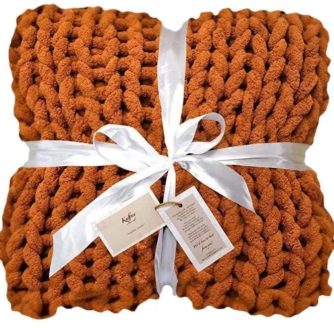 Handmade Coarse Yarn Woven Chenille Blanket Angel Wishes