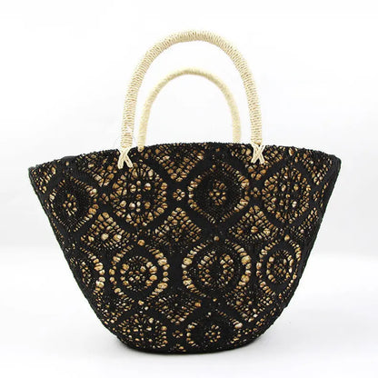 Straw Woven Western Style Hollow Handbag Woven Bag Angel Wishes
