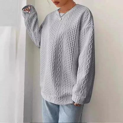 Women's Casual And Comfortable Jacquard Round Neck Sweater Angel Wishes