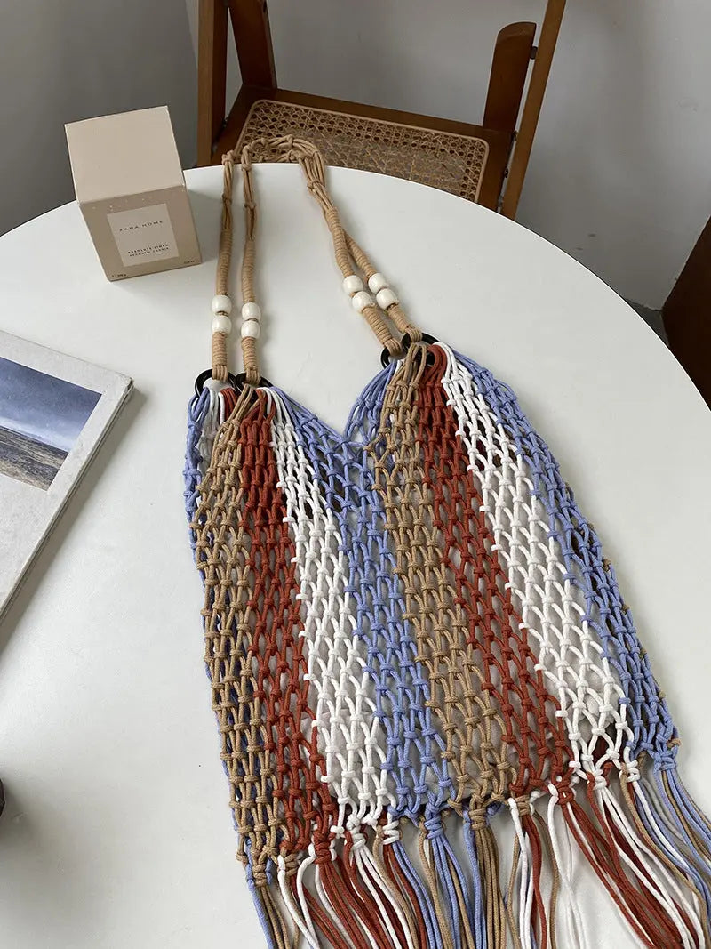 Hand-woven Single Shoulder Large Capacity Beach Resort National Romantic Angel Wishes
