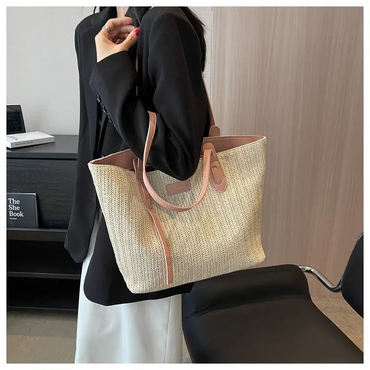 Summer Vacation Beach Woven Handheld Shoulder Bag Angel Wishes