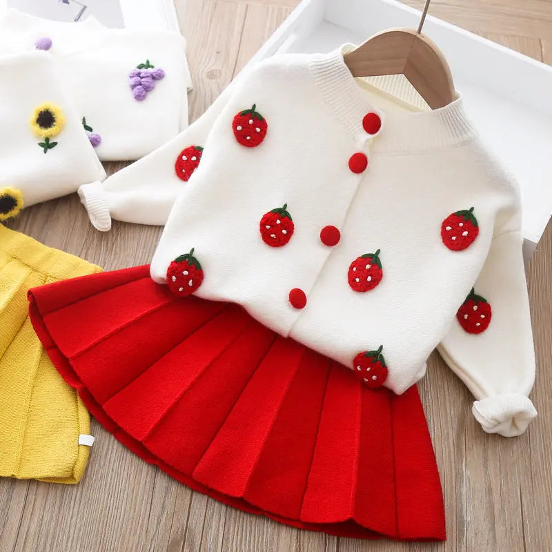 Baby girls Dress Two-piece Mink Wool Sweater Dress Angel Wishes