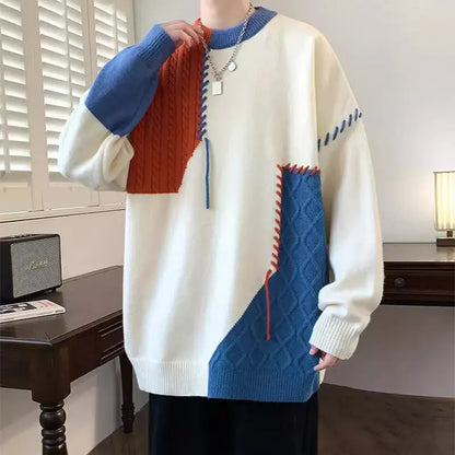 Men's Colour block Pullover Sweater Angel Wishes