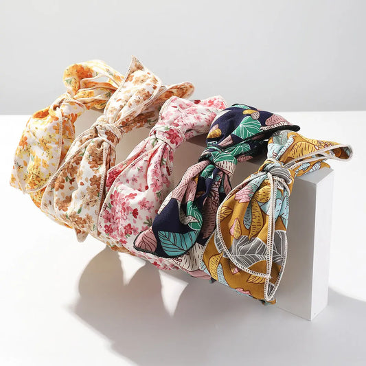 New Floral French Fashion Printed Hair Bow Hair Angel Wishes