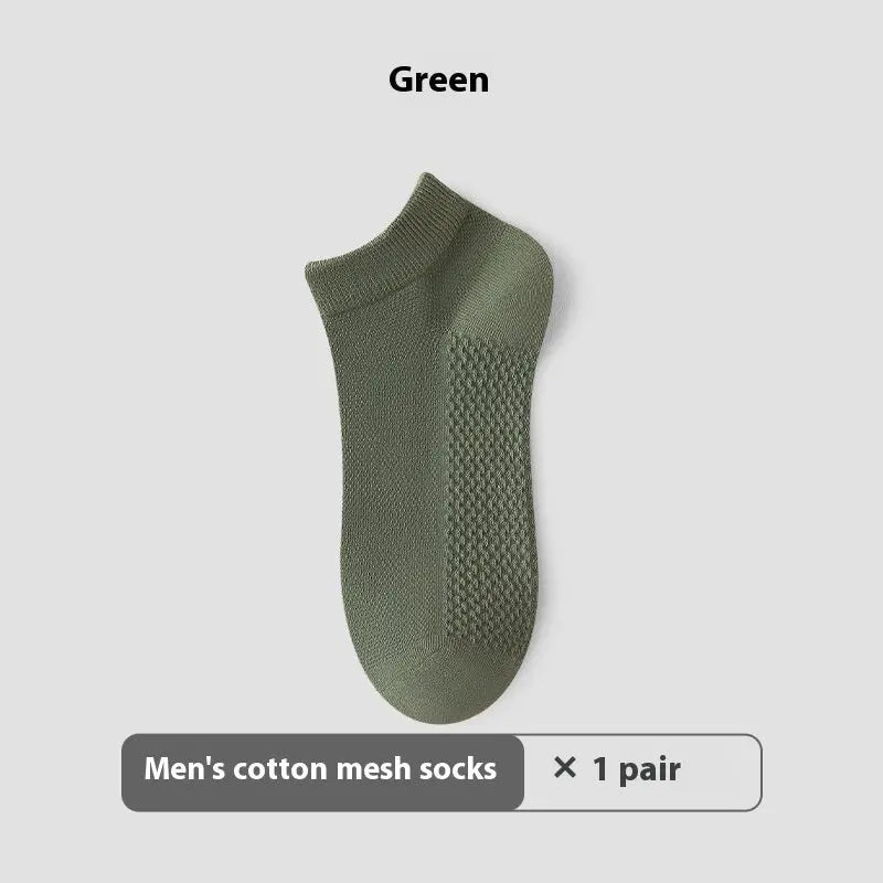 Cotton Anti-Pilling Short Socks Men's Deodorant And Sweat-absorbing Invisible Tight Mesh Boat Socks Angel Wishes