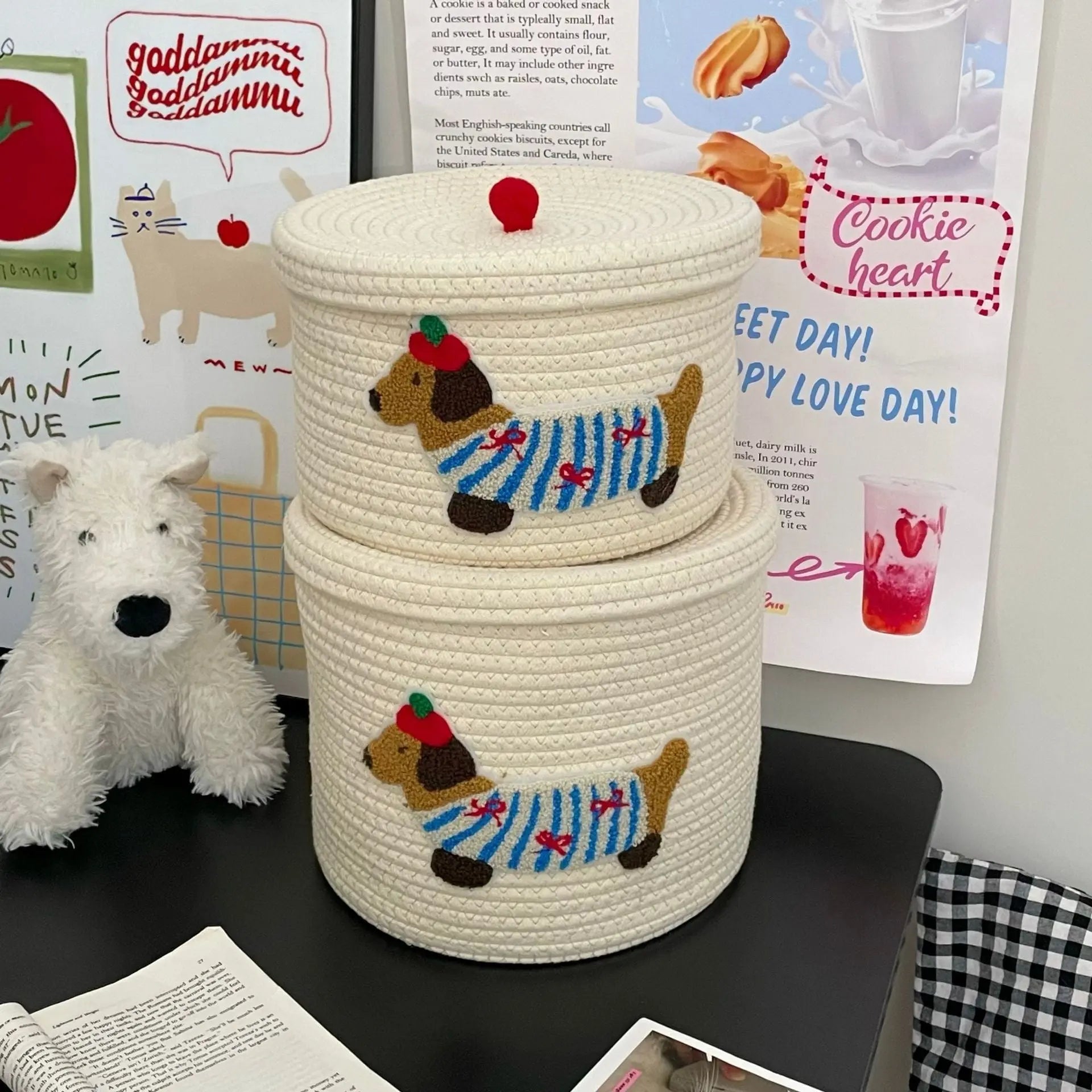 Cute Cotton Thread Woven Storage Basket Angel Wishes