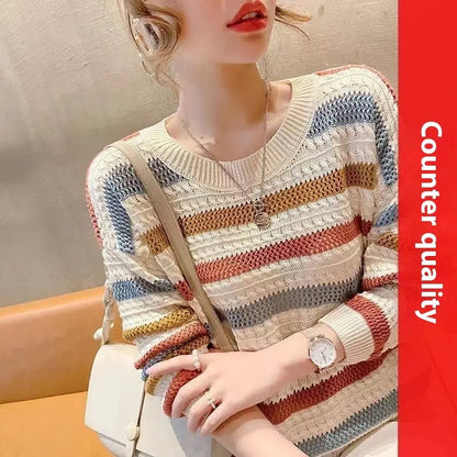 Loose Striped Sweater Angel Wishes
