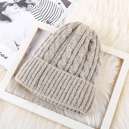 Winter Mohair Women Fleece Knitted Beanie Angel Wishes