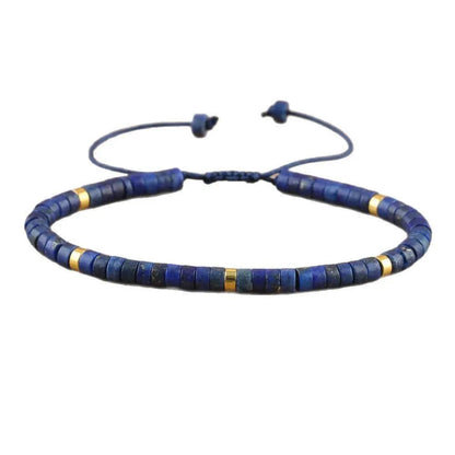 Lapis Spacer Beads Woven Bracelet Angel Wishes