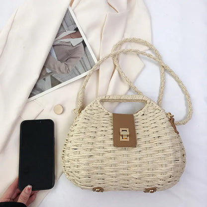 Women's Summer Woven Artistic Shoulder Bag Angel Wishes
