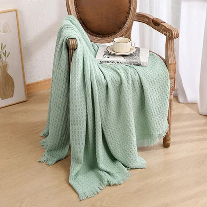 Solid Colour Knitted Sofa Blanket Angel Wishes