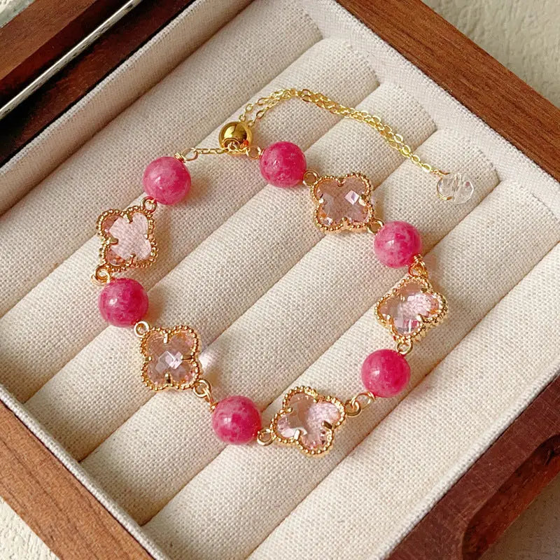 Natural Amethyst Citrine Alloy Bracelet Angel Wishes