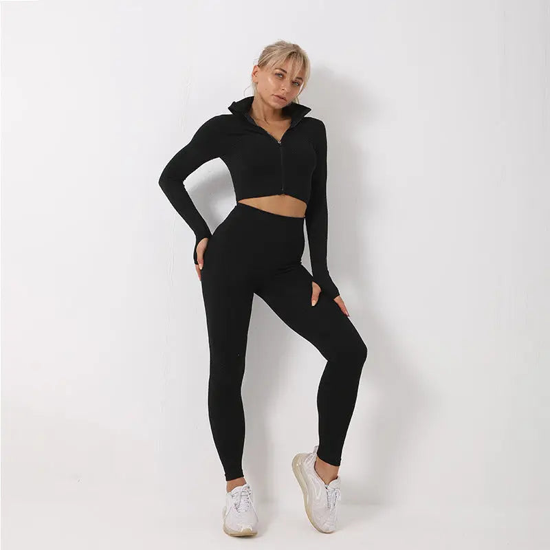 3PCS Yoga Set Seamless Sport Set Women Gym Clothing Leggings Women Crop Top Sports Bra Women Fitness Gym Set Womens Outfits Tracksuit Angel Wishes