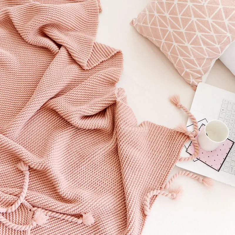 Tassel Knitted Blanket Angel Wishes