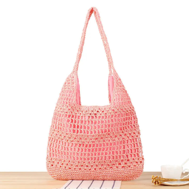 Large Capacity Hand-woven Simple Holiday Shoulder Bag Angel Wishes