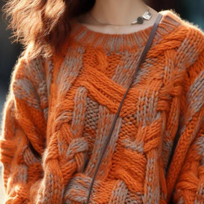 Loose Orange Knit Jumper Angel Wishes