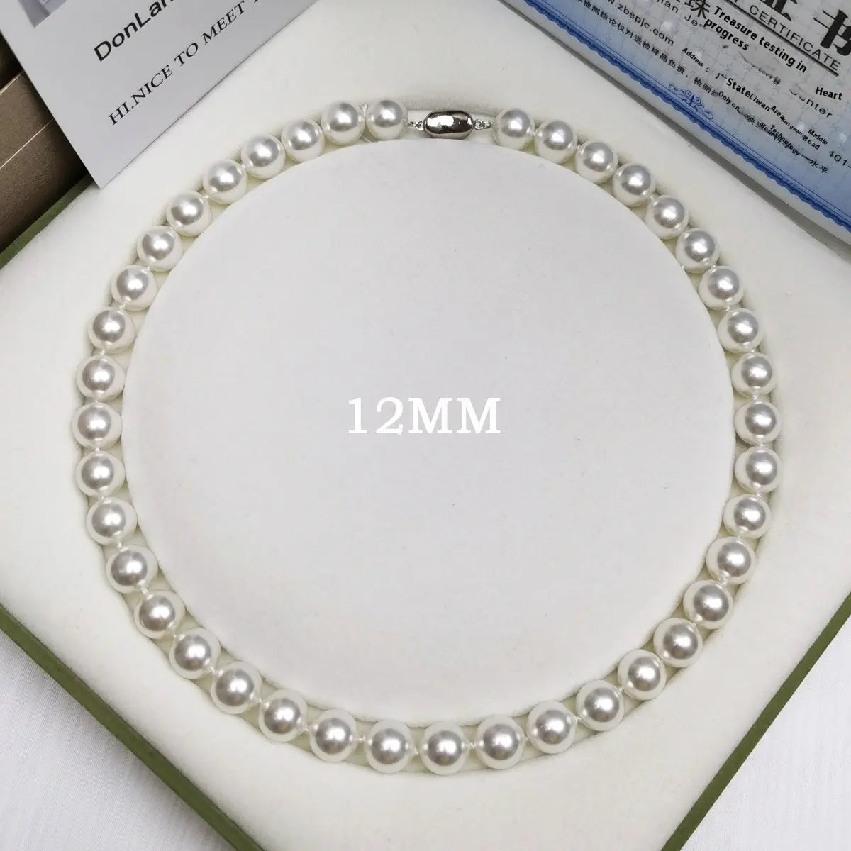 925 Silver Ingot Buckle Strong Light High Quality Shell Pearls Australian White Necklace Angel Wishes