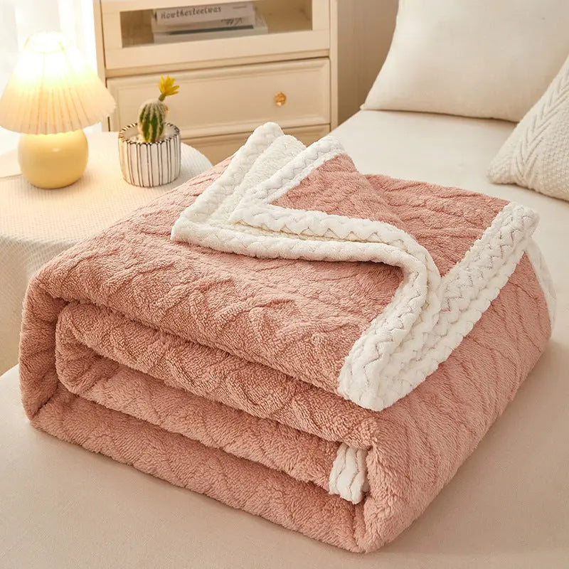 Blanket Double Thickened Warm Coral Fleece Sofa Blanket Angel Wishes