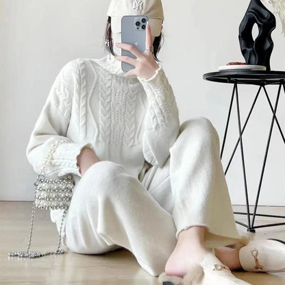 Sweater And Wide Leg Trousers Two-piece Angel Wishes