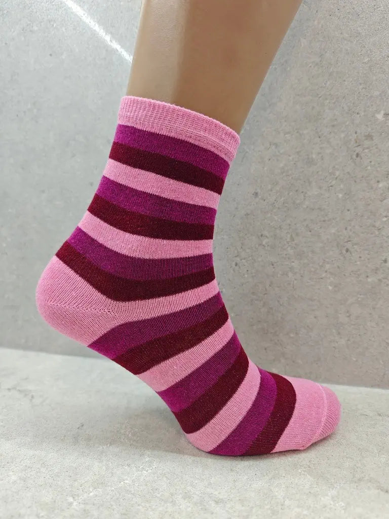Pack Of 6 12 24 Pairs  Womens Colourful Striped Socks Angel Wishes