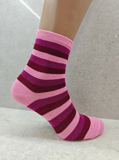 Pack Of 6 12 24 Pairs  Womens Colourful Striped Socks Angel Wishes