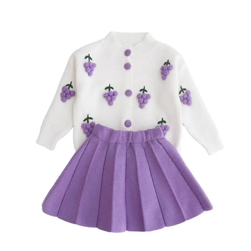 Baby girls Dress Two-piece Mink Wool Sweater Dress Angel Wishes