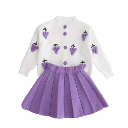 Baby girls Dress Two-piece Mink Wool Sweater Dress Angel Wishes