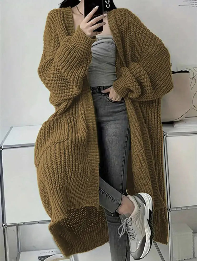 Loose Thick Knitted Cardigan Coat - Angel Wishes