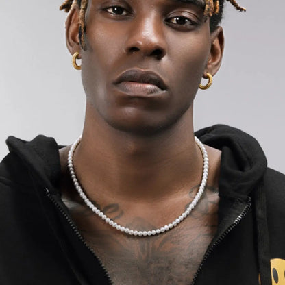 Natural Pearl Necklace Men's Hip-hop Retro High-end Clavicle Necklace Women Angel Wishes