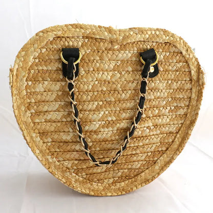 Simple And Fashionable One-shoulder Diagonal Bag Beach Vacation Straw Angel Wishes