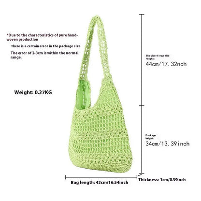 Large Capacity Hand-woven Simple Holiday Shoulder Bag Angel Wishes