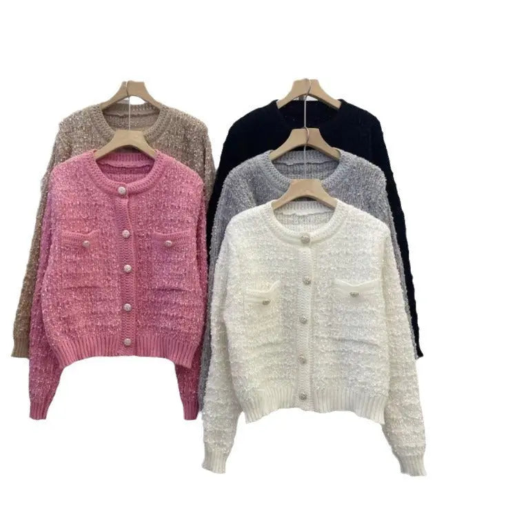 Knitted Top Women's Round Neck Sweater Coat Angel Wishes