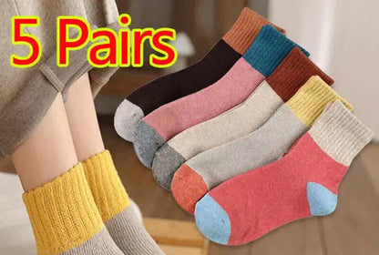 5 Pairs Womens Thick Socks Angel Wishes