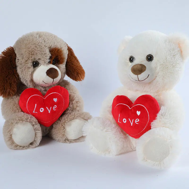 Cute Heart-hugging Teddy Bear Doll Plush Toys Angel Wishes