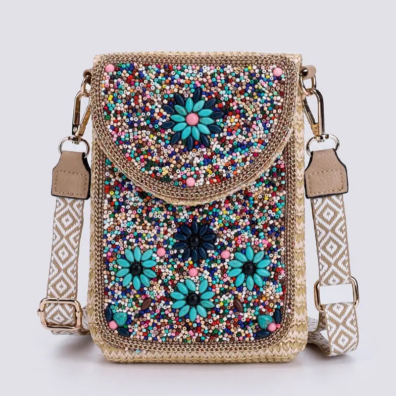 Rice Bead Woven Women's Shoulder Bag Angel Wishes