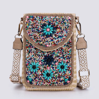 Rice Bead Woven Women's Shoulder Bag Angel Wishes