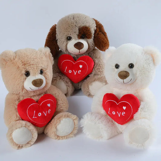Cute Heart-hugging Teddy Bear Doll Plush Toys Angel Wishes