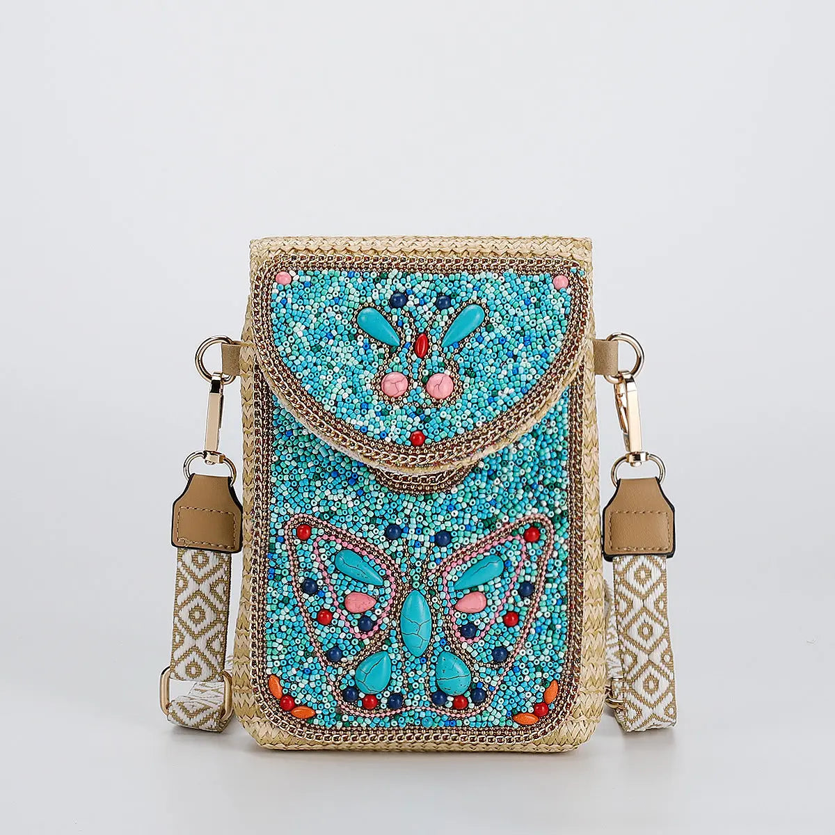 Rice Bead Woven Women's Shoulder Bag Angel Wishes