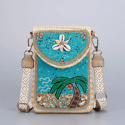 Rice Bead Woven Women's Shoulder Bag Angel Wishes